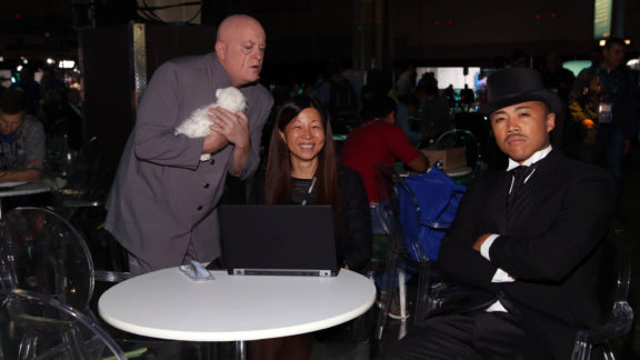 Dr Evil Blofeld Principal Tintri with attendee 2