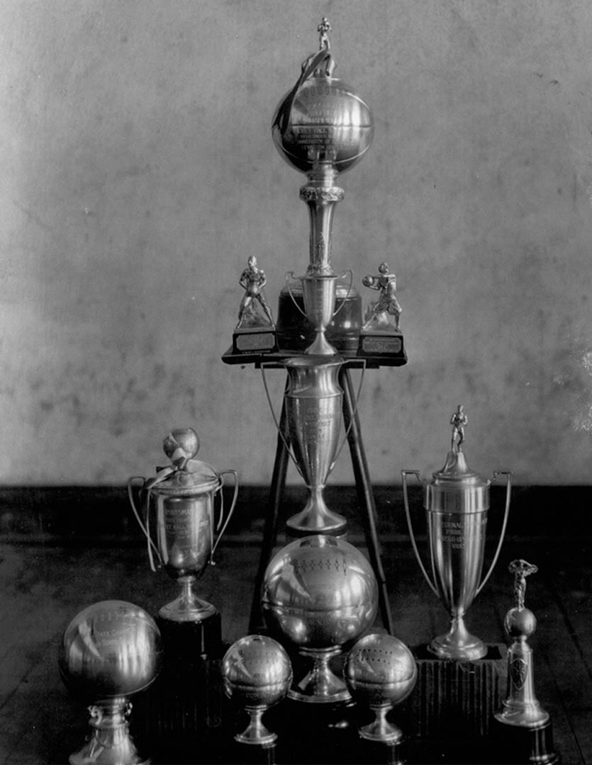 Corinth High School 1930 State Basketball Champtionship trophy cropped