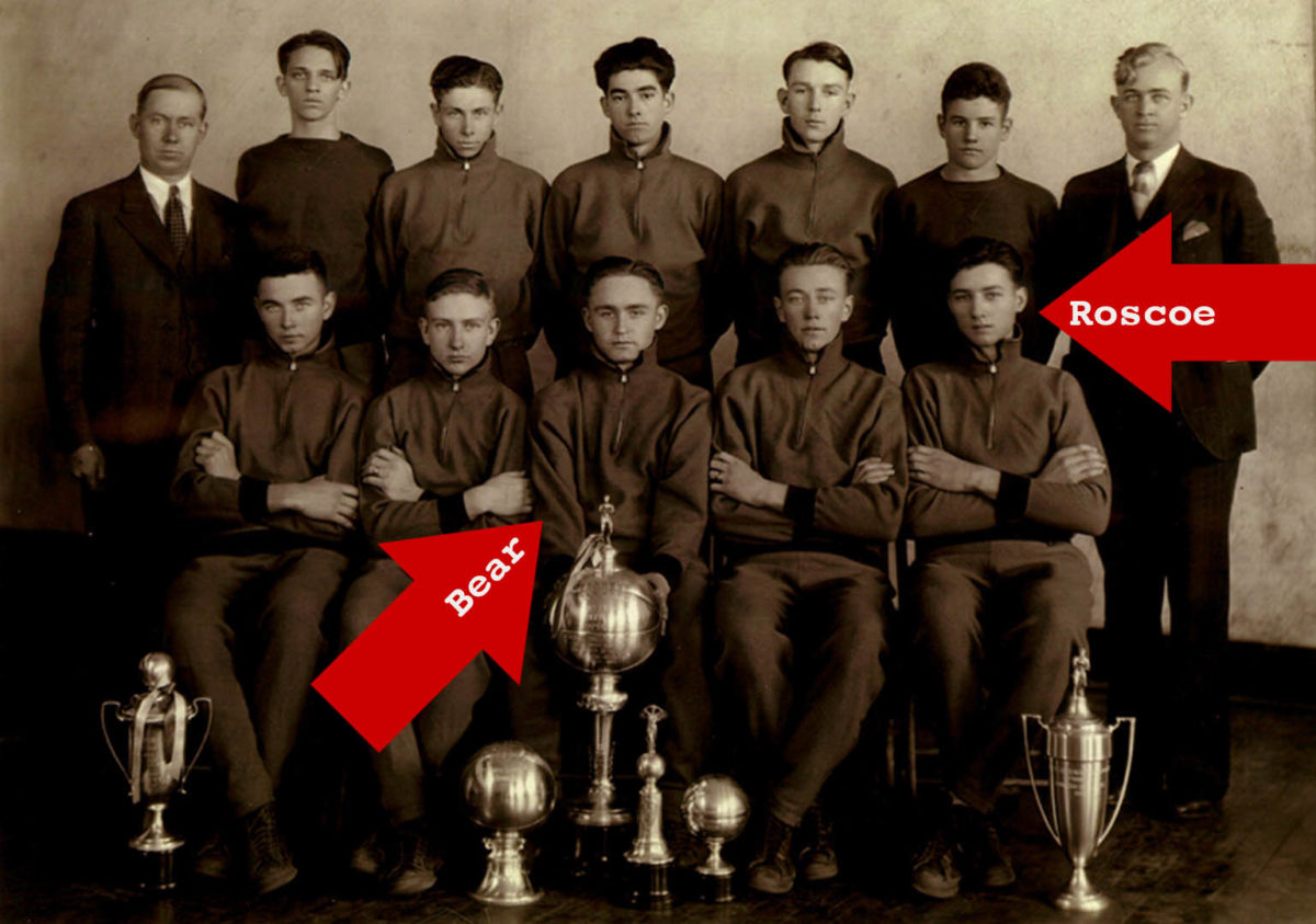 Roscoe Rogers & Bear Lawrence - Corinth High School 1930 State Basketball Champtionship cropped