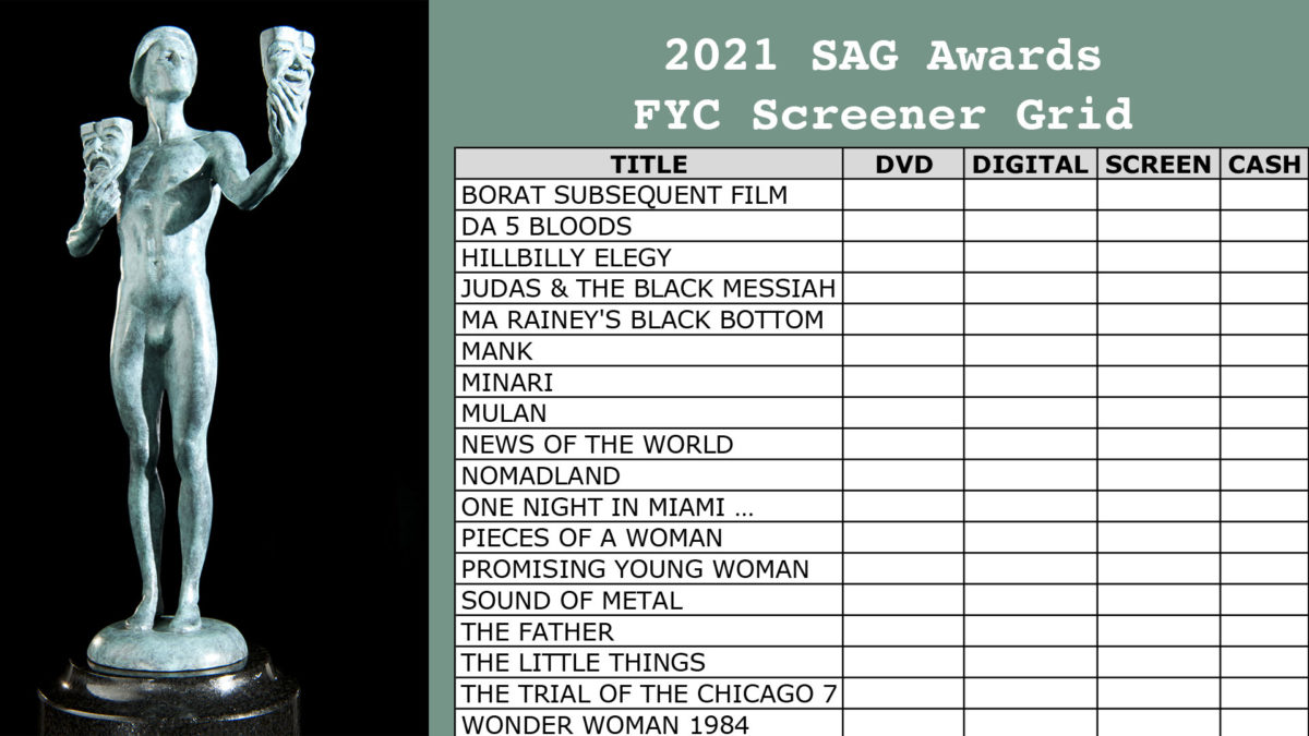 2021 SAG Awards FYC Screener Grid